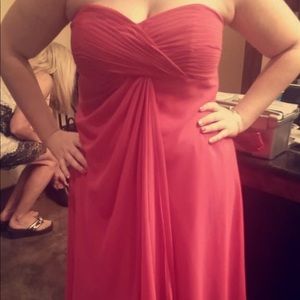 David’s bridal pink bridesmaid dress
